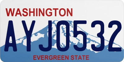 WA license plate AYJ0532