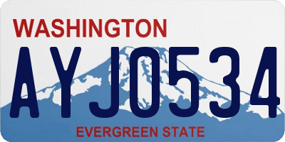 WA license plate AYJ0534