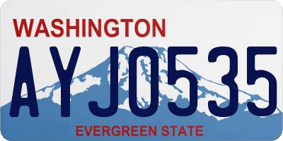 WA license plate AYJ0535