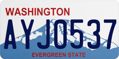 WA license plate AYJ0537