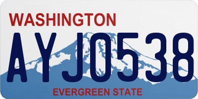 WA license plate AYJ0538