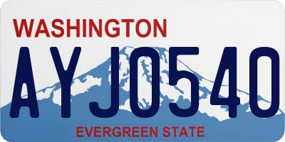 WA license plate AYJ0540