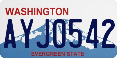 WA license plate AYJ0542