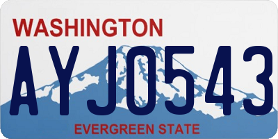 WA license plate AYJ0543