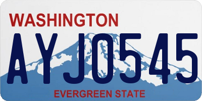 WA license plate AYJ0545