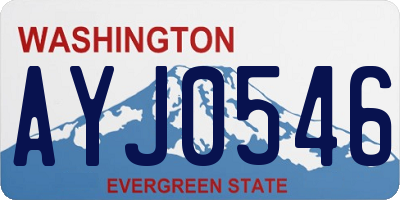 WA license plate AYJ0546