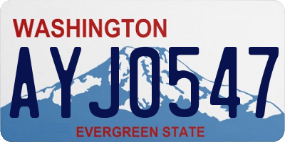 WA license plate AYJ0547
