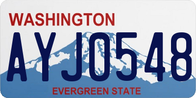 WA license plate AYJ0548