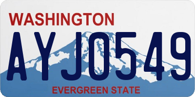WA license plate AYJ0549