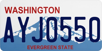 WA license plate AYJ0550