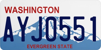 WA license plate AYJ0551