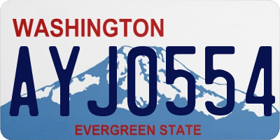 WA license plate AYJ0554