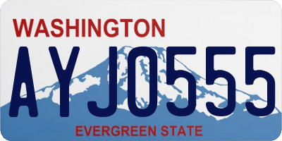 WA license plate AYJ0555