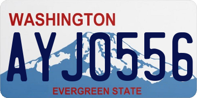 WA license plate AYJ0556