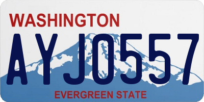 WA license plate AYJ0557