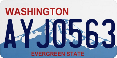 WA license plate AYJ0563