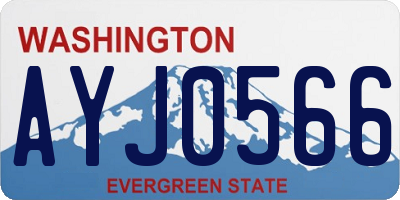 WA license plate AYJ0566