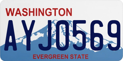 WA license plate AYJ0569