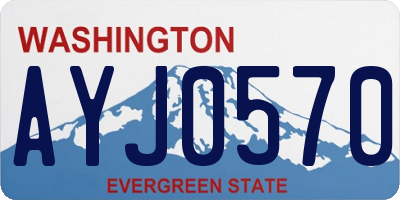 WA license plate AYJ0570