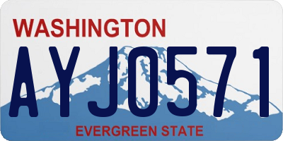 WA license plate AYJ0571