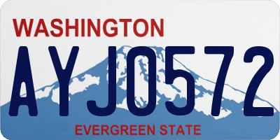 WA license plate AYJ0572