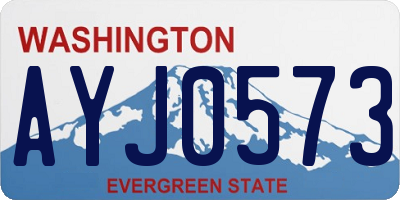 WA license plate AYJ0573