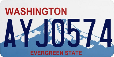 WA license plate AYJ0574