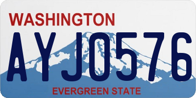 WA license plate AYJ0576