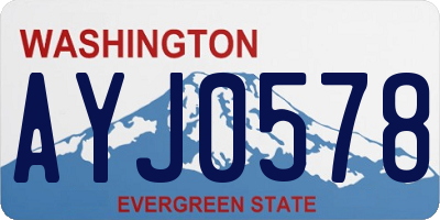 WA license plate AYJ0578