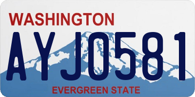 WA license plate AYJ0581