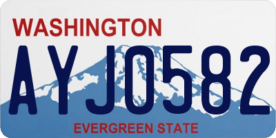 WA license plate AYJ0582