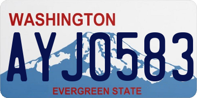 WA license plate AYJ0583