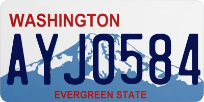 WA license plate AYJ0584