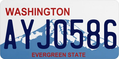 WA license plate AYJ0586