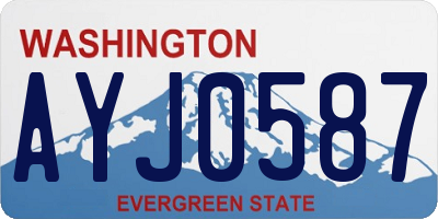 WA license plate AYJ0587