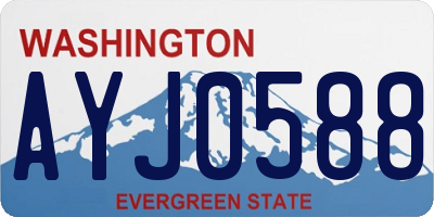 WA license plate AYJ0588