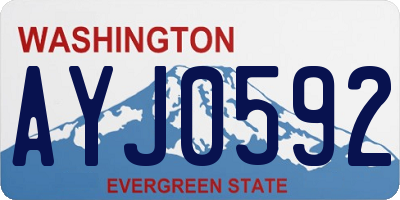 WA license plate AYJ0592