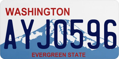 WA license plate AYJ0596