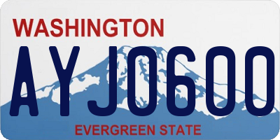 WA license plate AYJ0600