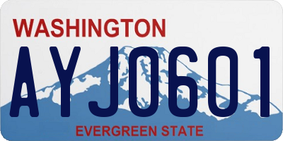 WA license plate AYJ0601