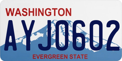 WA license plate AYJ0602