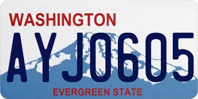 WA license plate AYJ0605