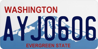 WA license plate AYJ0606