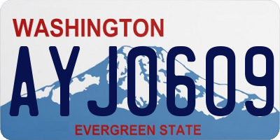 WA license plate AYJ0609