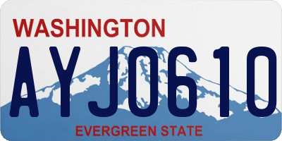 WA license plate AYJ0610
