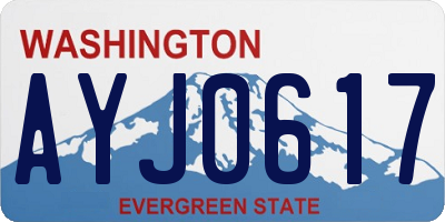 WA license plate AYJ0617