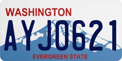 WA license plate AYJ0621