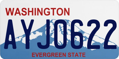 WA license plate AYJ0622