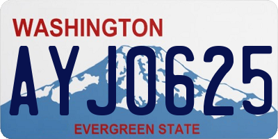 WA license plate AYJ0625