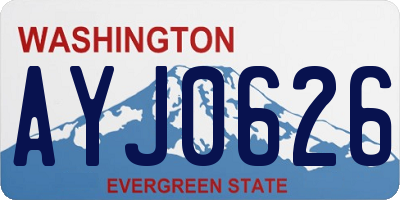 WA license plate AYJ0626